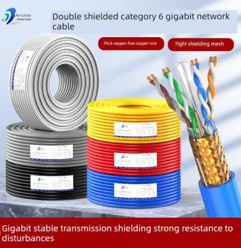Pure Copper Cat6 Gigabit Dual-Shielded Network Cable, CAT6 SFTP Shielded Network Line for Indoor/Outdoor Anti-Interference Broadband