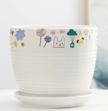 Extra Large Ceramic Flower Pot for Home Succulents and Indoor Plants, Minimalist Clearance Sale for Living Room Pothos and Spider Plants with Tray, Wholesale Special