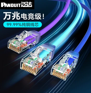 Panduit Cat6a/Cat7 Thin Patch Cable Unshielded Home Computer Cable 10G High Speed Patch Cord 1m