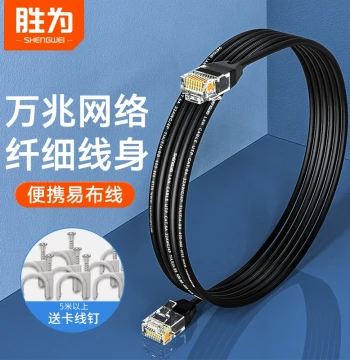 Shengwei Ultra-Thin Cat6a 10Gb Ethernet Cable Pure Copper Bendable Router PC Network Patch Cord