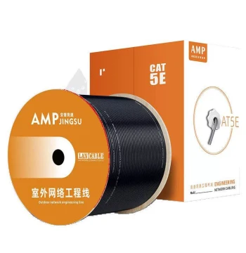 Full Box Cat5e Cat6 Ethernet Cable, Gigabit High-Speed Outdoor Class 6 Cable, Pure Oxygen-Free Copper, PoE Surveillance Engineering Network Cable