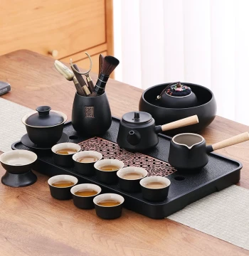 Black Pottery Japanese Kung Fu Tea Set Teapot 2026 New Model Home Luxury Light Office Complete Tea Drinking Set