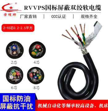 RVSP Twisted Pair Shielded Cable National Standard 2 8 10 Copper Core Anti-Interference Strong Signal Cable for Servo Encoders