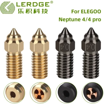 3D Printer Parts Elegoo Neptune 4 Pro Brass Hardened Steel Nozzle CHT Triple Hole High Flow Hotend