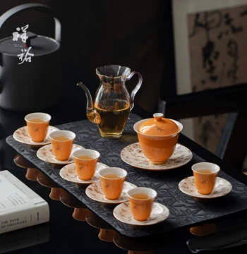 2026 New Complete Kung Fu Tea Set Home Gaiwan Gift for Friends Birthday Wedding Mid-Autumn Festival Premium Business Gift