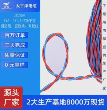 Manufacturer Fire-Resistant NH-RVS 2*1.5 2*2.5 Twisted Cable Price In Stock Soft Wire Power Cord