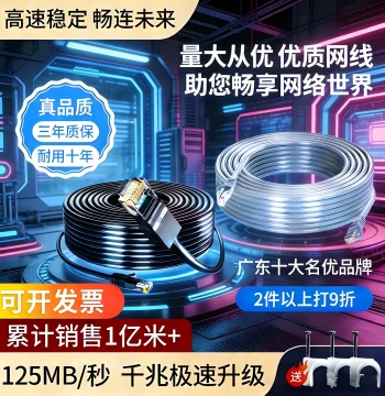 Lanye Home Gigabit Network Cable Super Cat6 Outdoor Computer High-Speed Broadband Cable Cat5 Finished Network Cable with Connector