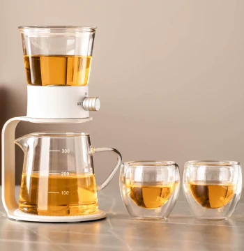 Automatic Glass Tea Set - Home Heat-Resistant Kung Fu Teapot and Cups Office Small Brewing Magic Tool