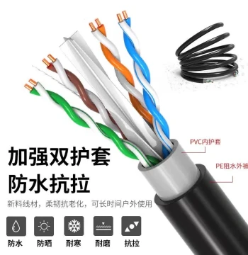 Gigabit Ethernet Cable 10m/5m Cat6 Outdoor Surveillance Broadband Finished Network Cable, Home High-Speed Water-Resistant Double Sheath