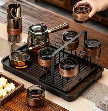 Glass Tea Set Home High-End Light Luxury Office Premium Teapot Kung Fu Tea Cup Set Specialized