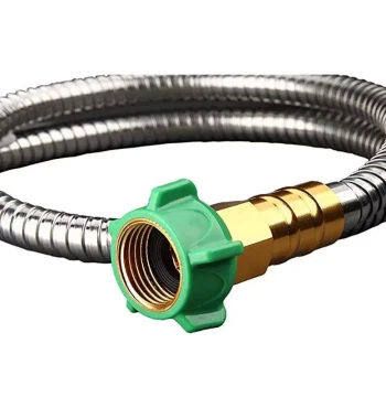 Stainless Steel Garden Hose with Brass Nozzle, Flexible Portable Lightweight Outdoor Hose, Free Shipping