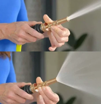 Stainless Steel Garden Hose with Brass Fittings, Lightweight Flexible Portable Outdoor Watering Hose with Nozzle, Free Shipping