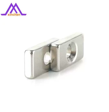 F30x10x5 Hole 5mm Rectangular Drilled Magnet Countersunk Screw Hole Neodymium Strong Magnet