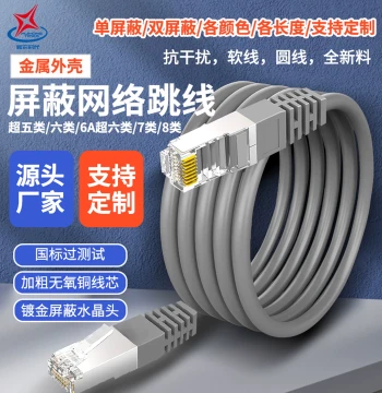 Finished Shielded Ethernet Patch Cables, Super Cat5, Cat6, Cat7, Cat8, 5e/6, Gigabit, 10-Gigabit, Server Room Network, Flame-Retardant, Anti-Interference