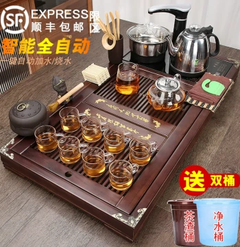Solid Wood Tea Tray Tea Set Home Fully Automatic Water Filling Kettle Integrated Complete Kung Fu Tea Station Minimalist Tea Sea