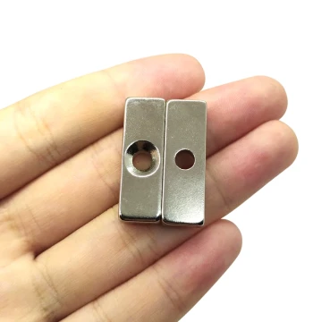 Rectangular Strong Magnet with Hole, 30x10x4.5 with M3 Countersunk Hole, Square Strong Magnet, 5 Pieces per Unit