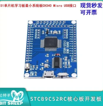 STC89C52RC Minimum System Board Core Board Development Board 51 Microcontroller Learning Board with CH340 USB Interface