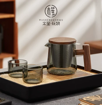 Musheng Wanwu Stainless Steel Teapot with Glass Infuser - Office Tea Brewing Set with Filtration for Kung Fu Tea