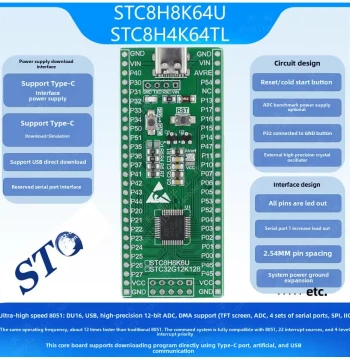 STC8H8K64U/STC8H4K64TL MCU/Small System/Core Board/Development Board/Emulator