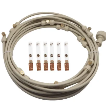18m Outdoor Mist Cooling System 26 Spray Bases Plus 26 Brass Nozzles DIY Custom for Garden Irrigation
