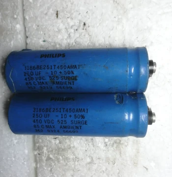 Philips 3186 Series 450V 250uF High-Voltage Audiophile Capacitor, Screw Terminal Capacitor