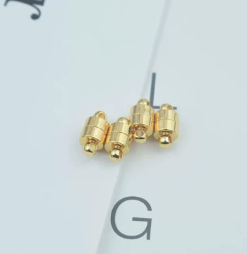 18K Gold-Plated Magnetic Clasp Connector, Color-Fast Gold Cylindrical Strong Magnet Buckle for Bracelet Necklace DIY Jewelry Accessories