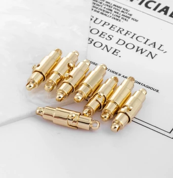 14k Gold Plated Color Retention DIY Accessories Magnetic Buckle Snap Barrel 5mm Bracelet Necklace Magnetic Connector Buckle Jewelry