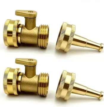 2-Inch Brass Garden Irrigation Nozzle - Hose Sprayer with On/Off Switch for Lawn Watering
