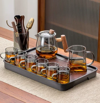 Glass Tea Set 2026 New Model Home Heat-Resistant Premium Office Tea Drinking Kung Fu Tea Set Complete Teapot