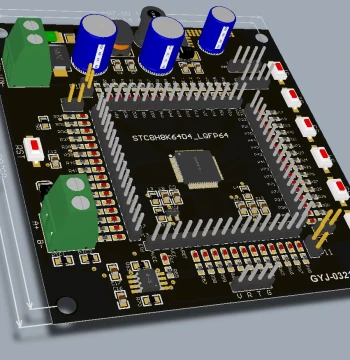 GYJ-0321 STC8H8K64U_LQFP64 Microcontroller Simplified Development Board, All IO Ports with Indicator Lights