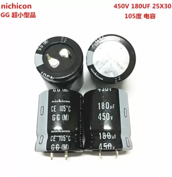 450V 180uF 25x30mm High-Voltage Electrolytic Capacitor, Nichicon 450V 180uF 25*30 GG Series