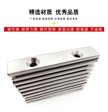 Strong Magnet Rectangular Powerful Magnet with Hole 100x20/30x5/10 Countersunk Hole Square Magnet Dual-Hole Magnetic Stone