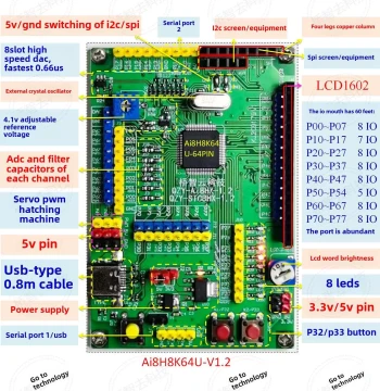 STC8H8K64U Development Board/Ai8H8K64U Development Board/Electronic Design Competition Development Board