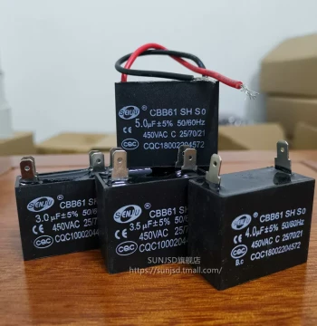 CBB61 Start Capacitor 450V Fan Ceiling Fan Plug-in Pin 220V 3.5/4/5/6/7/8/10/12UF Microfarad