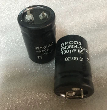 Used German Old Model Siemens EPCOS B43504 Series 100uF450V Tube Amplifier High Voltage Filter Capacitor