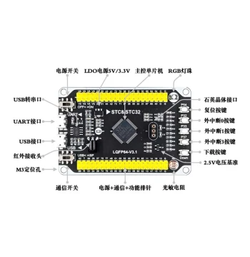 STC8H8K64U Microcontroller Minimum System LQFP64 Core Board STC Development Board Learning Board Module