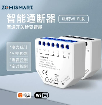 Dual-Channel Control Module Tuya WiFi with Metering Switch Circuit Breaker Remote Control Alexa Smart Relay
