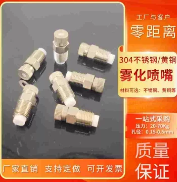 Stainless Steel Brass 1/8 High-Pressure Fine Atomizing Nozzle Anti-Drip Mist Making Dust Removal Humidification Cooling Disinfection Atomizer