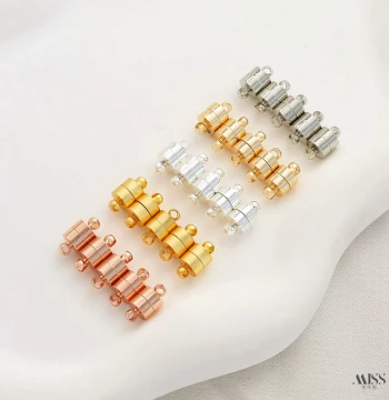 14K Gold-Plated Color-Fast 18K Silver Magnetic Clasp Strong Magnet Buckle for DIY Bracelet Necklace End Connectors