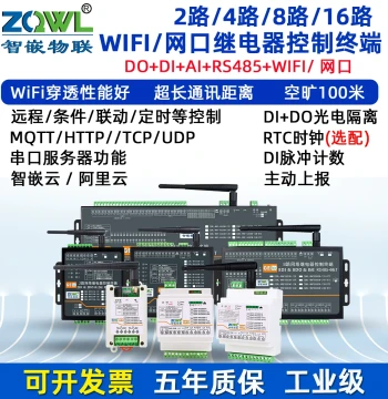 Network Relay Module with Digital Output/Input Analog Acquisition Remote IO Control Ethernet 485/WiFi