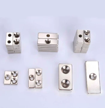 Magnet Plate with Hole, Rectangular Magnetic Door Stop, Strong Neodymium Iron Boron Magnet, Countersunk Hole Pairing Magnet