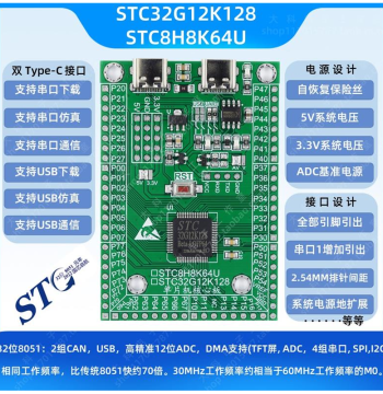 STC32G12K128 STC8H8K64U Microcontroller Small System Core Board Development Board Emulator