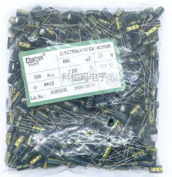 Aluminum Electrolytic Capacitor 16V 680UF 8*12 High-Frequency Low-ESR 680UF 16V 8X12 Capacitor Manufacturing