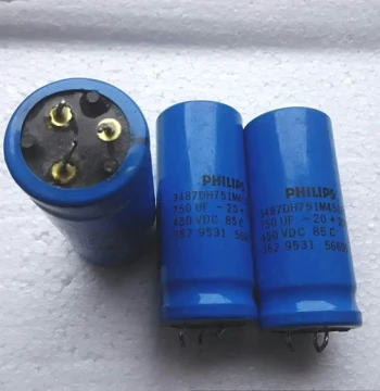 Pulled Philips PHILIPS 3487D Series 450V 750UF High-Voltage Audiophile Capacitor