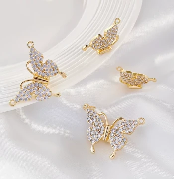 Real Gold Plated Butterfly Magnetic Clasp Connector Buckle for DIY Jewelry Bracelet Necklace Pearl Beading Accessories