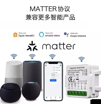 2024 New Matter 1/2/3-Gang WiFi Switch Module Relay with Voice Control and Timer