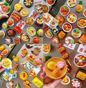 Creative Food Refrigerator Magnets Resin Food Play New Cultural Creative Refrigerator Magnets Home Decor Gift