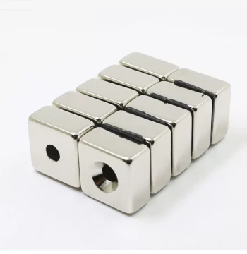 Square Strong Magnet with Countersunk Hole 10X10X5 Hole Neodymium Iron Boron Super Strong Magnet Single Hole