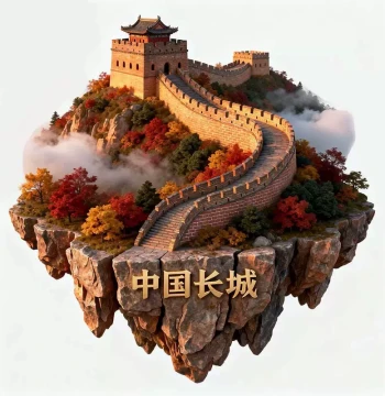 Great Wall Cultural Creative Metal Refrigerator Magnet 2025 New 3D Embossed Magnet Travel Souvenir Gift