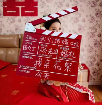 Wedding Movie Clapperboard Prop for Bridal Robe Photoshoot Small Props Wedding Room Decoration Wedding Supplies Collection